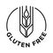 Isolated gluten free icon badge stamp for food packaging label. Allergen free