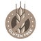 Isolated gluten free icon badge stamp for food packaging label. Allergen free
