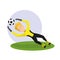 Isolated goalkeeper soccer player cartoon Vector