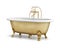 Isolated gold bronze classic bathtub on white