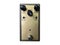 Isolated gold modern overdrive stomp box effect.