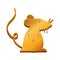 Isolated gold mouse vector design