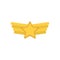 Isolated gold star with wings vector design