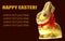 Isolated golden chocolate Easter bunny