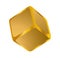 Isolated golden cube, gold 3d object