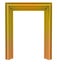 Isolated golden decorative door frame