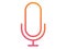 Isolated gradient vector colorful microphone with stand line icon