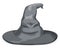 Isolated Gray Wizard Hat with Smiling Face, Vector Illustration