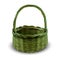 Isolated green basket on white background