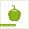 Isolated green bell pepper memory training card