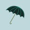 Isolated green colored umbrella illustration