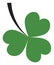 Isolated Green Shamrock. Vector St. Patrick Shamrock