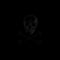 Isolated grey color image of skull on black background, crossbones vector illustration