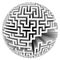 Isolated grey labyrinth sphere structure
