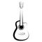 Isolated guitar outline. Musical instrument