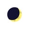 Isolated Half Moon Flat Icon. Crescent Vector Element Can Be Used For Crescent, Moon, Midnight Design Concept.