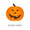 Isolated Halloween pumpkin, funny face