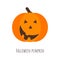 Isolated Halloween pumpkin, funny face