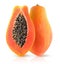 Isolated halved papaya