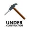 Isolated hammer icon. Under construction