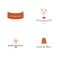 Isolated hand drawn elements. Vector set of logo handmade templates.