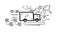 Isolated Hand Drawn Truck Icon & Infographics.