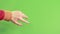 Isolated hand gesture on green background in studio