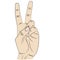 Isolated hand gesturing victory sign. Index and middle fingers raised and parted while other fingers clenched