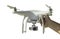 Isolated Hand  holding Drones for mobile photography and video on a white background with clipping path