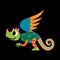 Isolated happy alebrije cartoon of a dragon Vector