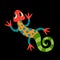 Isolated happy alebrije cartoon of an iguana Vector