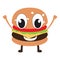 Isolated happy burger emote