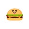 Isolated happy burger emote
