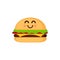 Isolated happy burger emote