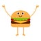 Isolated happy burger emote
