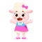 Isolated happy female sheep character Vector