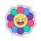 Isolated happy flower icon with lgbt colors