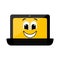 Isolated happy laptop emote