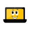 Isolated happy laptop emote