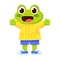 Isolated happy male frog character Vector