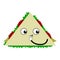 Isolated happy sandwich emote. Fast food