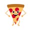 Isolated happy slice of pizza emote