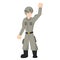 Isolated happy soldier cartoon raising one hand Vector