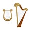 Isolated harp and lyre illustration