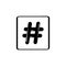 Isolated hashtag icon on a white background