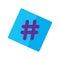 Isolated hashtag symbol on a sticker