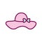 Isolated hat with bowtie line and fill style icon vector design