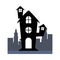 Isolated haunted house silhouette on the city vector design