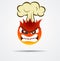 Isolated Head explosion emoticon in a flat design