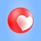 Isolated Heart Emoticon Reaction in Heart Shape. Love Reaction for Social Media UI